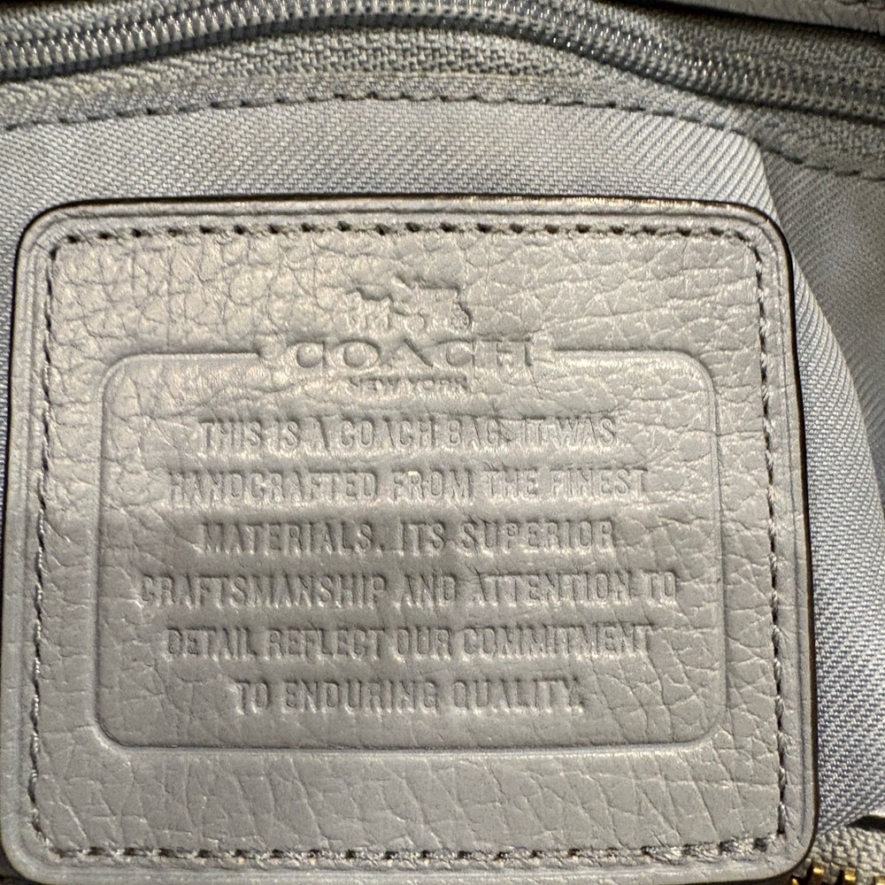 Coach Mercer Cornflower Blue Leather Satchel - Picture 10 of 11
